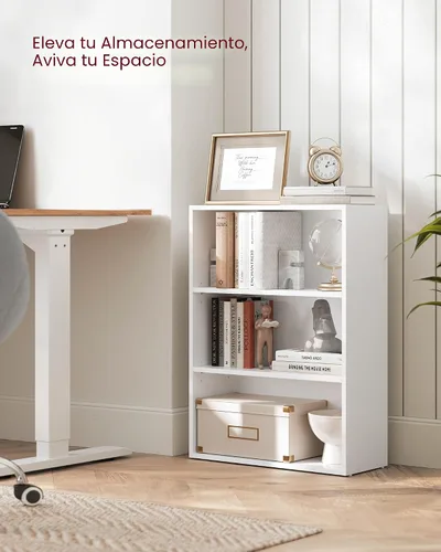 Miniatura 4 de VASAGLE Custos Collection - Estantería de 3 niveles, librero con almacenamiento abierto, 9.4 x 23.6 x 32 pulgadas, para sala de estar, oficina
