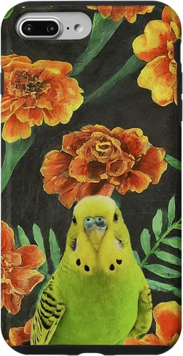 Miniatura 9 de iPhone XS Max Parakeet Budgie Orange Yellow Marigolds Flower Pattern Case