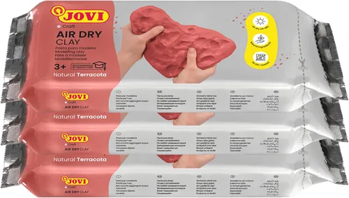 Jovi - Arcilla seca al aire, juego de 3 unidades, 1.1 libras cada una, total de 3.3 libras, no necesita horno, color terracota, arcilla de cerámica