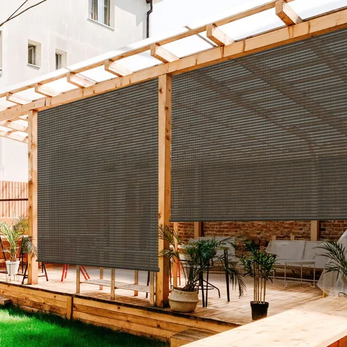 Persianas enrollables para exteriores, para porche, terraza, pérgola, patio, balcón, glorieta, privacidad, 4 pies de ancho x 6 pies de alto, tamaño