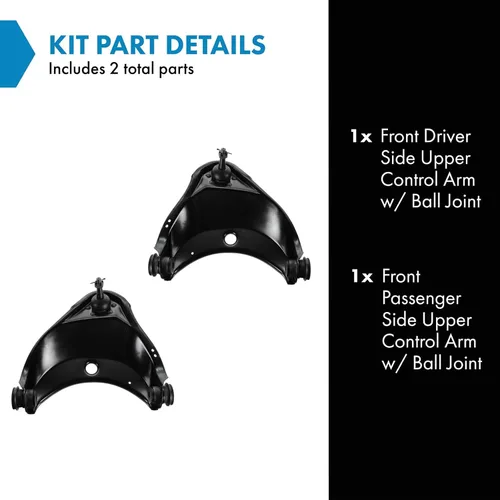 Miniatura 3 de TRQ Brazo de control delantero superior con juego de rótula Compatible con Chevrolet GMC 88-02