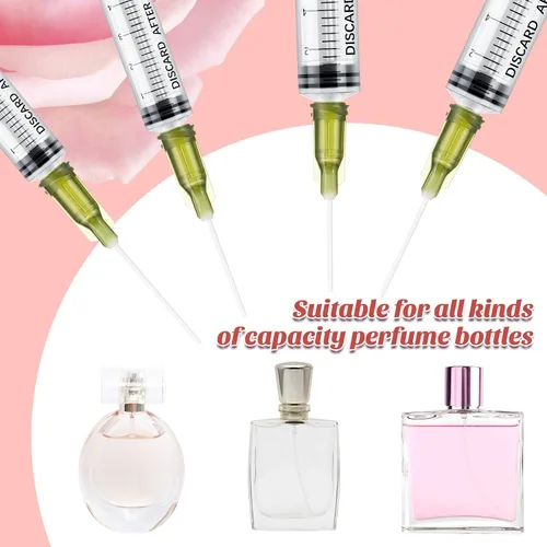 Miniatura 6 de Geiserailie Paquete de 6 herramientas de repuesto de perfume de 0.2 fl oz, juego de repuesto de jeringa de perfume con tubo de plástico, mini