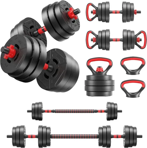 Miniatura 9 de Fitvids Adjustable Dumbbell Set, 40/60LBS Free Weight Set, Multi-Functional Portable Changeable Dumbbell Barbell Kettlebell Set for Home, Multiple