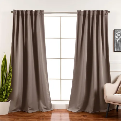 Miniatura 15 de Best Home Fashion Paneles de Cortinas Opacas Premium - Tratamiento de Ventana con Aislamiento Térmico Sólido Cortinas Opacas para Dormitorio