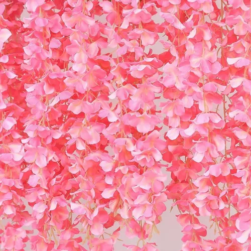 Miniatura 5 de OUKEYI Guirnalda de flores artificiales de glicina, 12 unidades, flores falsas de seda de 3.6 pies para colgar en interiores y exteriores, hogar