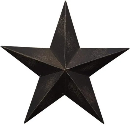CWI Gifts Estrella de granero de metal, estrella colgante galvanizada de 24 pulgadas, decoración de pared de granja, color negro, 1