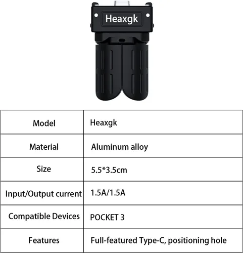 Miniatura 9 de Kit de trípode de liberación rápida para DJI Osmo Pocket 3, base de adaptador de carga de puerto de función completa tipo C para bolsillo 3