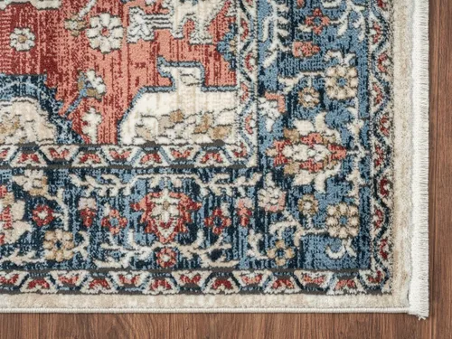 Miniatura 4 de Abani Savoy Collection - Alfombra de área, diseño vintage rojo y crema, 4 x 6 pies, fácil de limpiar, duradera para niños y mascotas, no desprende