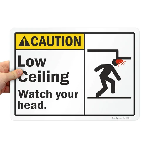 Miniatura 4 de SmartSign Cartel "Precaution - Low Ceiling, Watch Your Head" Plástico de 10 x 14 pulgadas (S2-0527-PL-14)