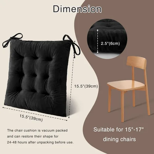 Miniatura 2 de OVOV 1 paquete de cojines para sillas de comedor, cojines de asiento suaves para sillas de escritorio de cocina, cojines cuadrados para sillas