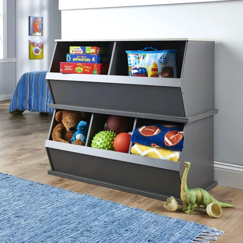 Miniatura 7 de Badger Basket Organizador apilable de almacenamiento de juguetes de dos cubos para niños, almacenamiento duradero en la habitación de los niños
