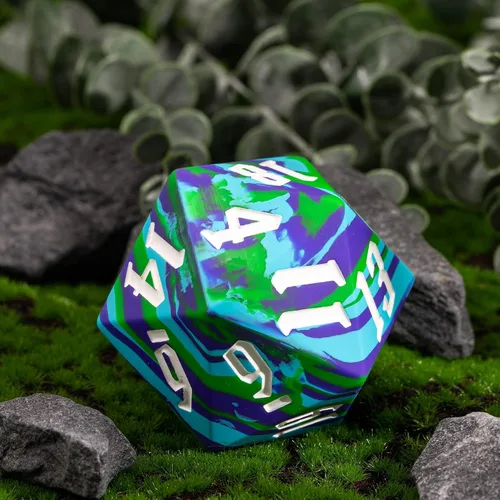 Miniatura 5 de Silicona D20 de 2.165 in, dados individuales de 20 caras gigantes D20 D20, colores camuflaje, tacto suave y cómodo, gorila perfecta