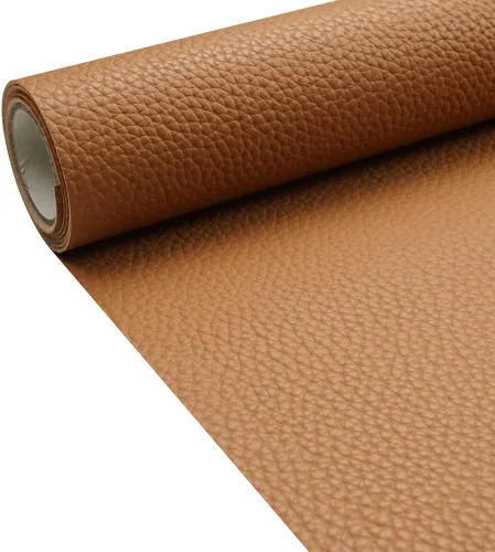 Miniatura 27 de Tela de cuero de imitación de textura litchi azul bebé PU 11.8x53.14 pulgadas (30x135 cm) de 1.13 mm de espesor para tapicería, manualidades