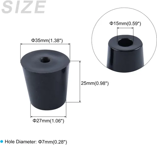 Miniatura 2 de METALLIXITY Pies de goma para parachoques (1.38 x 0.98 pulgadas), 8 unidades, almohadillas redondas para patas protectoras de suelo, para mesas