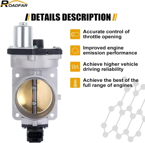 Miniatura 4 de ROADFAR Cuerpo del acelerador de 2.559 in con sensor TPS S20020 9W7Z9E926A para 05-11 forFord Crown Victoria 05-14 para Ford E-250 05-16