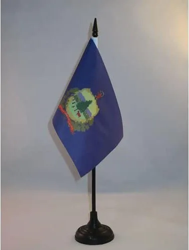 Miniatura 97 de Bandera de mesa de Colorado de 4 x 6 pulgadas, bandera de escritorio del estado de Colorado de EE. UU., 5.9 x 3.9 in, palo y base de plástico negro
