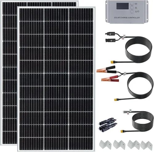 Miniatura 14 de Kit de panel solar de 20 W, 12 voltios, cargador de batería solar con controlador de carga de 10 A para caravana, barco, automóvil, remolque