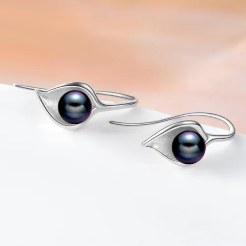 Miniatura 4 de Aretes de perlas de plata de ley, aretes colgantes de perlas finas joyas para el día de la madre, regalos para mujeres