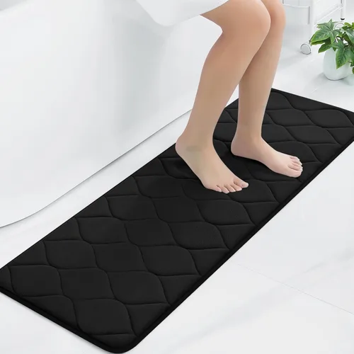 Miniatura 27 de Colorxy - Alfombra de baño de espuma viscoelástica, ultrasuave y antideslizante, absorbe el agua, lavable a máquina, tapete para suelos de ducha