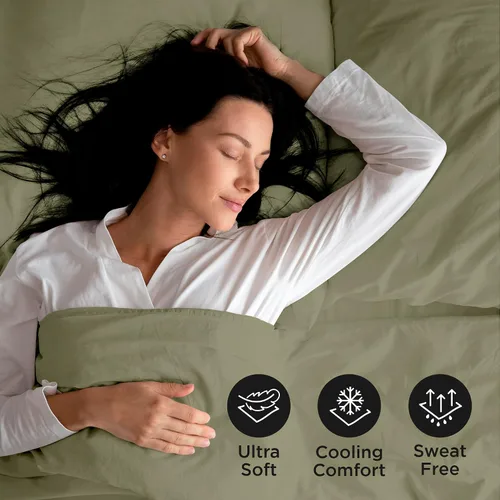 Miniatura 4 de ROYALE LINENS Juego de sábanas King de 4 piezas, microfibra suave cepillada de 1800 hilos, 1 sábana bajera y 1 sábana encimera, 2 fundas de Verde