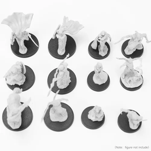 Miniatura 4 de SIXPOINTS 100 bases redondas de plástico, mezcladas de 0.98 y 1.28 pulgadas, soportes de exhibición compatibles con miniaturas de juegos
