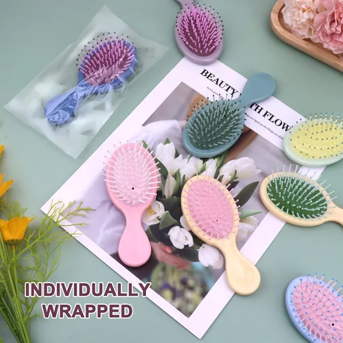 Miniatura 7 de Mini cepillo de pelo mojado de 20 piezas, cepillo desenredante de viaje con cerdas suaves para la mayoría de tipos de cabello, práctico de operar