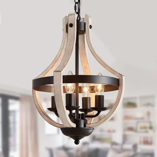 MEIXISUE Lámpara colgante colgante de granja, 4 luces rústicas vintage para pasillo, vestíbulo, comedor, entrada, isla de cocina, dormitorio,