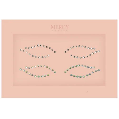 Miniatura 2 de MERCY LONDON Delineador de ojos de cristal, accesorios de disfraz, gemas para la cara, joyas todo en uno, tocado de Halloween adhesivo