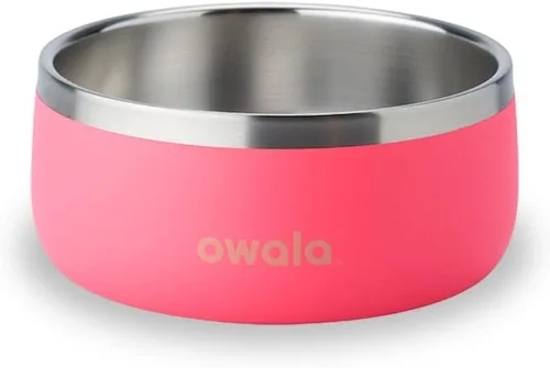 Owala Cuenco para mascotas - Acero inoxidable duradero, tazón de comida y agua para perros, gatos y todas las mascotas, base antideslizante, 24oz,