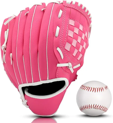 Miniatura 10 de Guantes de béisbol + juegos de pelotas, guante de sóftbol, guante de béisbol, 10.5-12.5 pulgadas para entrenamiento de jóvenes/adultos y juego