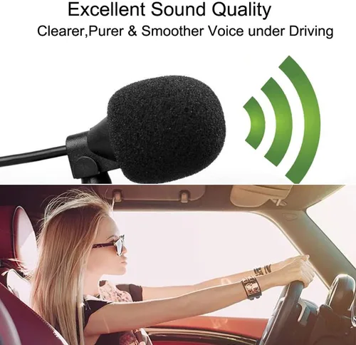 Miniatura 5 de Micrófono de coche de 0.138 in, micrófono para unidad principal de vehículo GPS habilitado para DVD, micrófono de audio estéreo con cable de 9.8 ft