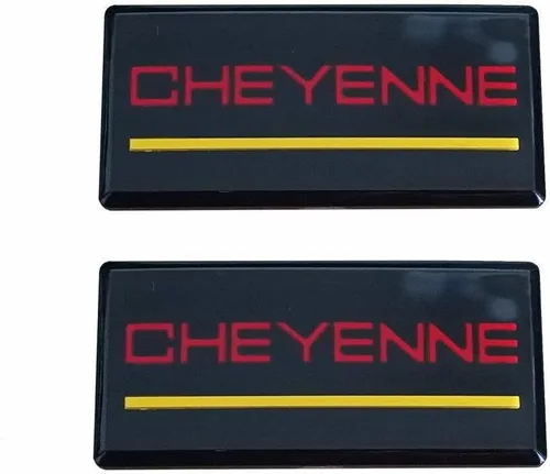 Miniatura 2 de 2X 88-98 Emblema de Pilar del Techo de Cheyenne 3D Placa de Nombre con Adhesivo Lateral de Reemplazo para Cheyenne (Negro Amarillo)
