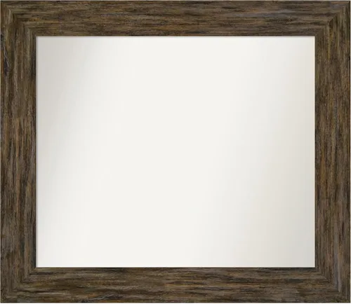 Miniatura 68 de Amanti Art Espejo personalizado, espejo de baño marrón Fencepost, espejo de pared o espejo de tocador de baño sobre el fregadero (27 x 27 pulgadas)