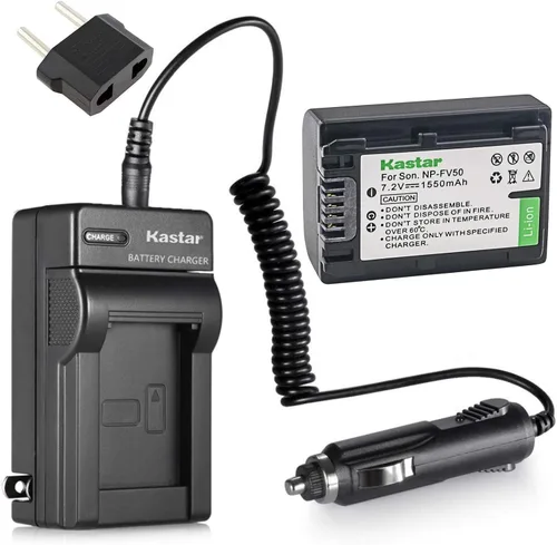 Kastar Reemplazo de batería y cargador para Sony DCR-SR68 DCR-SR88 DCR-SR15 DCR-SR20 DCR-SR21 DCR-SR58 DCR-SR73 DCR-SR78 DCR-SR83 Handycam