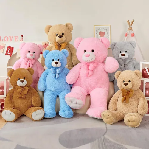 Miniatura 6 de Tezituo Oso de Peluche Gigante de 47 Pulgadas, Suave Animal de Peluche Grande Tamaño Real de 4 Pies, Juguete de Oso de Peluche, Regalo de San Azul