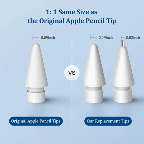 Miniatura 4 de Puntas de repuesto para Apple Pencil Pro/2ª generación/1ª generación/USB-C, puntas metálicas sin desgaste, control preciso de 0,78 mm, puntas más