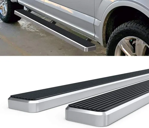 Miniatura 4 de Eboard - Estribo de 5 pulgadas, color plateado, compatible con Ford F150 SuperCrew Cab 2015-2025 y F150 Lightning 2022-2025 y F-250 F-350 Super Duty