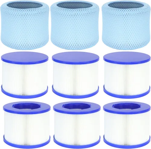 Filtro 60% Más Denso, Filtros de Bañera de Hidromasaje de Alta Eficiencia con Enroscamiento Compatible con Todas las Relxtime, Aleko, Wejoy, Aquaspa