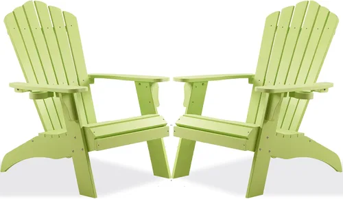 Miniatura 28 de Psilvam Silla Adirondack, silla para hoguera de madera de polietileno de gran tamaño con soporte para tazas, sillas de patio de soporte de 350 Blanco