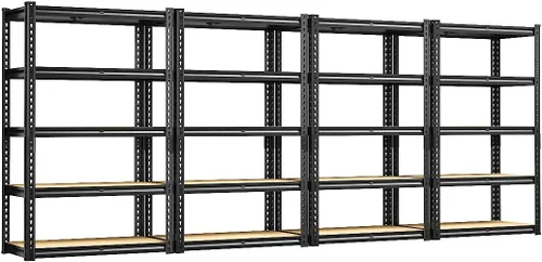 Miniatura 11 de REIBII Estantes de almacenamiento ajustables de 5 niveles para garaje, estantería de metal resistente de 2020 libras, estante de metal de 59.8" H