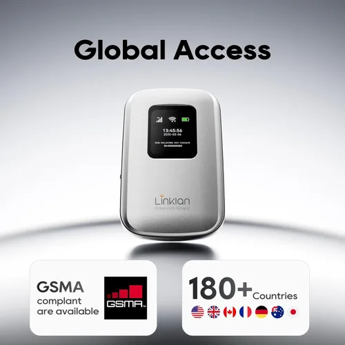Miniatura 2 de Punto de acceso móvil portátil – eSIM Global WiFi Hotspot, no se necesita tarjeta SIM/contrato, 16 dispositivos, más de 180 países, enrutador