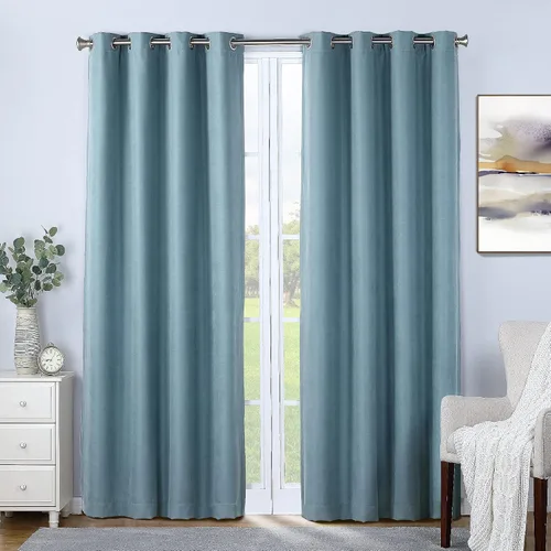 Miniatura 12 de SUN+BLK Nantes - Panel de cortina individual con aislamiento total con ojales, reducción de ruido, bloqueo de luz, marfil, 52 x 108 pulgadas Blanco
