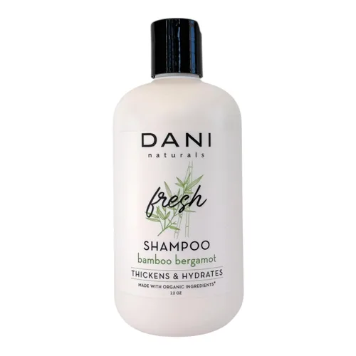 DANI Naturals Bamboo Bergamota Champú sin sulfato, vegano, hidratante, espesa e hidrata, 12 onzas líquidas