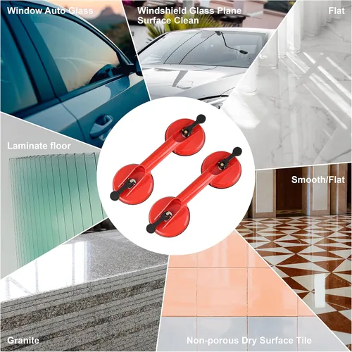 Miniatura 6 de Olympia Tools Ventosas de vidrio resistentes con mango de placa de vacío de plástico resistente para levantar grandes ventosas