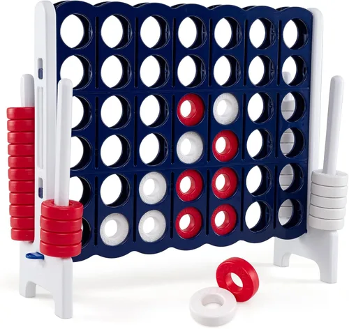 Miniatura 16 de Costzon Giant 4 en una fila, Juego de mesa Jumbo de 4 a puntuación para niños y adultos, juego de conexión de patio interior y exterior, 1.07 m