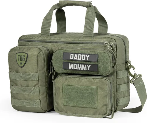 Miniatura 12 de Tactical Baby Gear Bolsa de pañales táctica de 4ª generación para papás con cambiador incluido, correas para cochecito Multicam Black