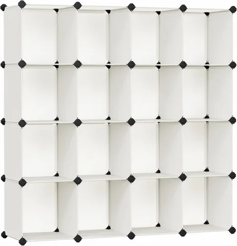 Miniatura 10 de SONGMICS Organizador de almacenamiento de cubos, estantes de almacenamiento de armario de 12 cubos, estantería modular, color negro ULPC34HV1