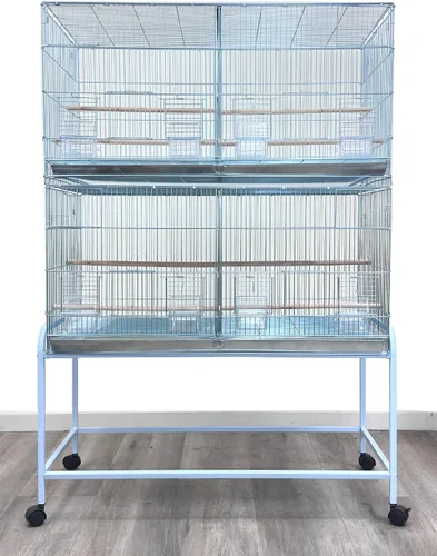 Miniatura 15 de Combo: Blanco Lote de 4 Criadores de Pila y Cerradura Criador Bird Flight Loro Jaulas Lateral Cría Caja Nido Puerta Divisor Extraíble con Soporte