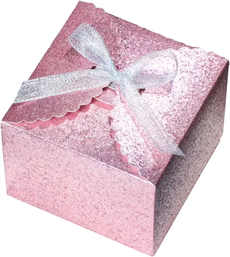 Miniatura 18 de WEWILUCK Cajas de regalo plateadas con purpurina, 10 cajas de regalo pequeñas con tapas a granel para bodas, fiestas, cumpleaños, día de San