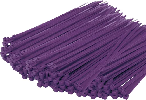 Miniatura 45 de Armpow Brida de cremallera púrpura de 6 pulgadas, 1000 unidades, 18 libras, brida de cremallera pequeña a media, brida de nailon PA66 resistente a